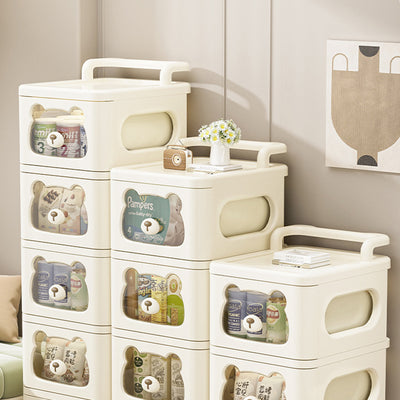 Contemporary Creative PP Movable Bear Square Storage Cabinet 2/3/4/5/6-Cabinets For Living Room