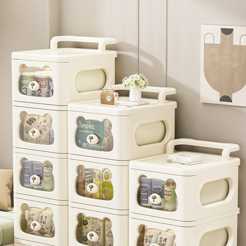Contemporary Creative PP Movable Bear Square Storage Cabinet 2/3/4/5/6-Cabinets For Living Room