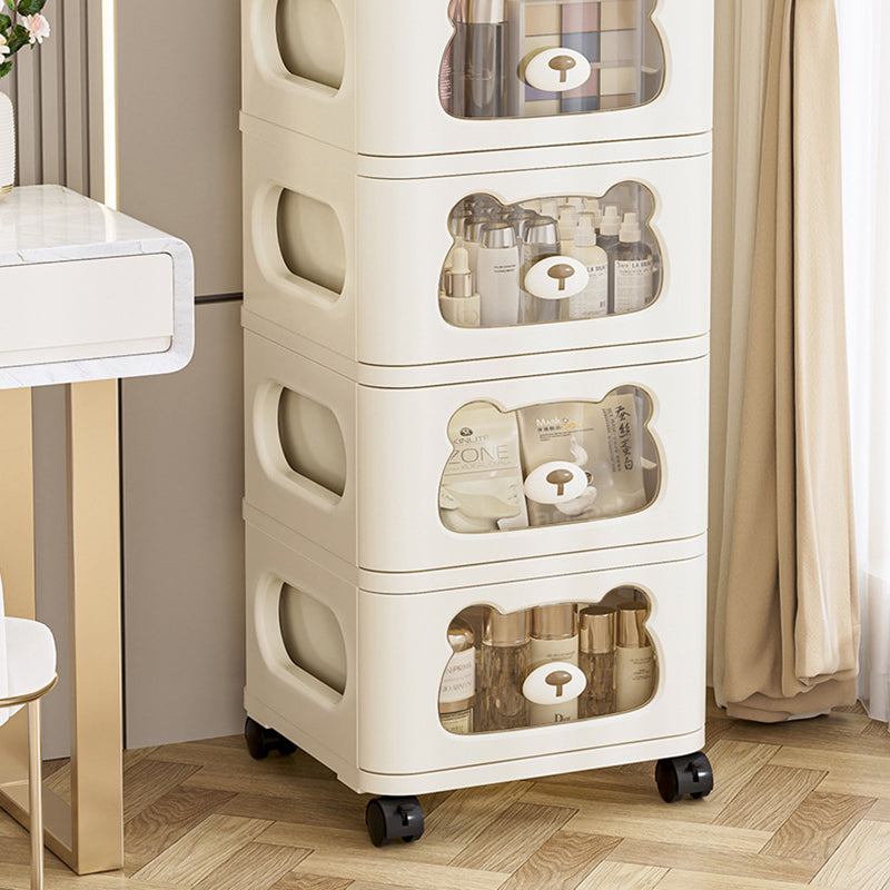 Armoire de rangement carrée moderne créative en PP, mobile, avec ours, à 2/3/4/5/6 compartiments, pour salon 