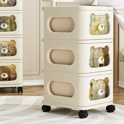 Contemporary Creative PP Movable Bear Square Storage Cabinet 2/3/4/5/6-Cabinets For Living Room