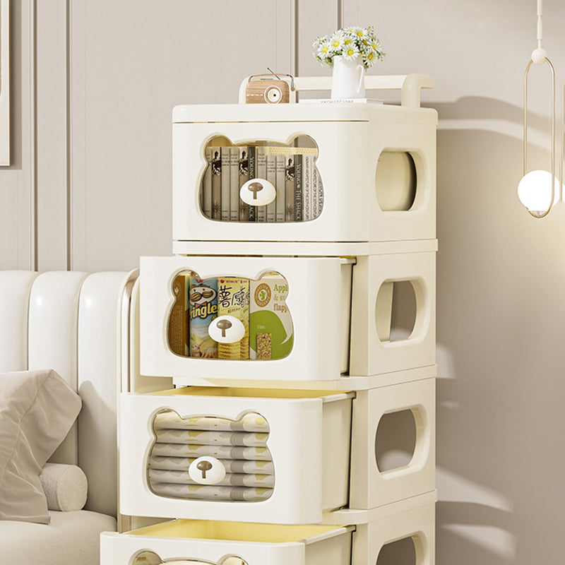 Armoire de rangement carrée moderne créative en PP, mobile, avec ours, à 2/3/4/5/6 compartiments, pour salon 
