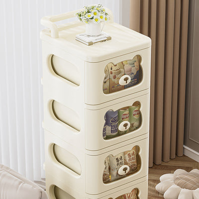 Contemporary Creative PP Movable Bear Square Storage Cabinet 2/3/4/5/6-Cabinets For Living Room