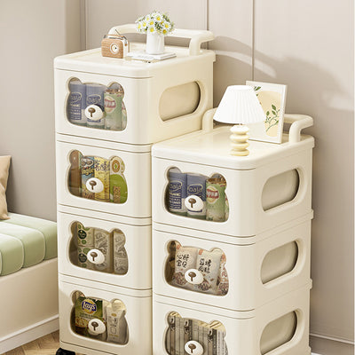 Contemporary Creative PP Movable Bear Square Storage Cabinet 2/3/4/5/6-Cabinets For Living Room