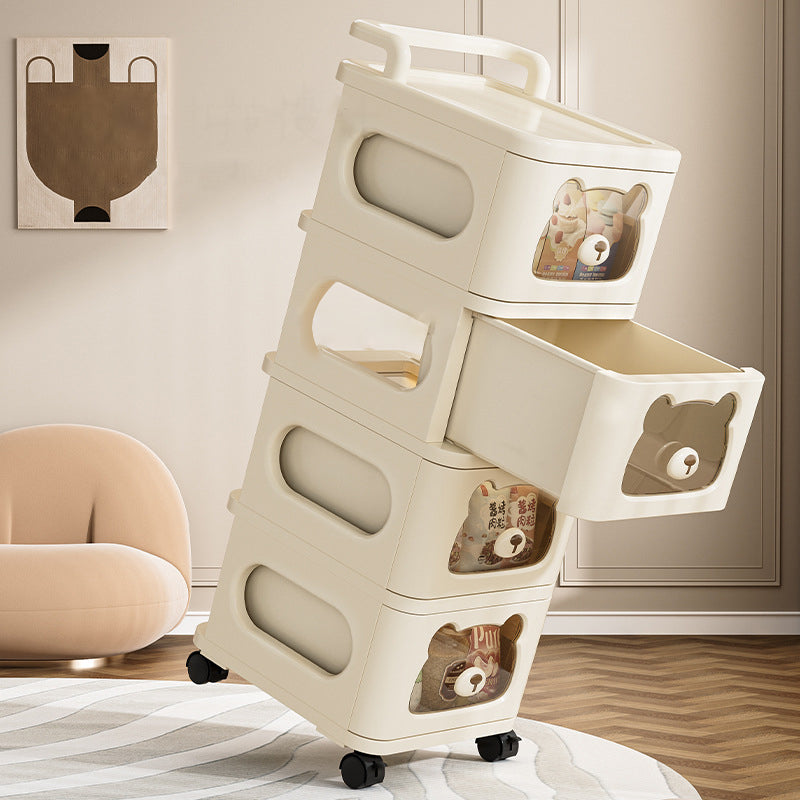 Contemporary Creative PP Movable Bear Square Storage Cabinet 2/3/4/5/6-Cabinets For Living Room