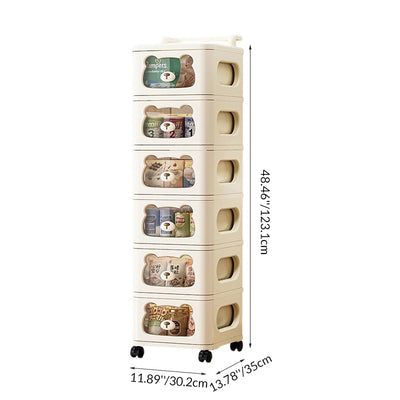 Contemporary Creative PP Movable Bear Square Storage Cabinet 2/3/4/5/6-Cabinets For Living Room