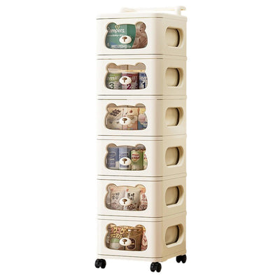 Contemporary Creative PP Movable Bear Square Storage Cabinet 2/3/4/5/6-Cabinets For Living Room