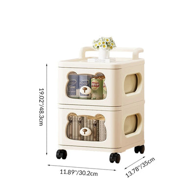 Contemporary Creative PP Movable Bear Square Storage Cabinet 2/3/4/5/6-Cabinets For Living Room