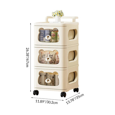 Contemporary Creative PP Movable Bear Square Storage Cabinet 2/3/4/5/6-Cabinets For Living Room