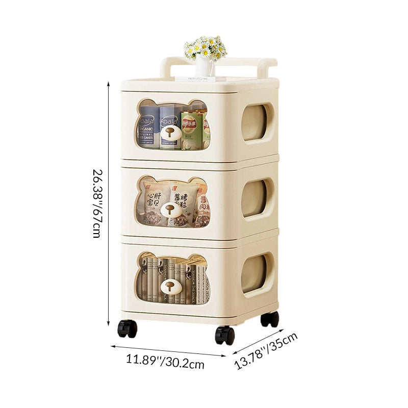 Contemporary Creative PP Movable Bear Square Storage Cabinet 2/3/4/5/6-Cabinets For Living Room