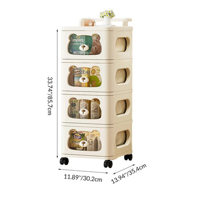 Contemporary Creative PP Movable Bear Square Storage Cabinet 2/3/4/5/6-Cabinets For Living Room