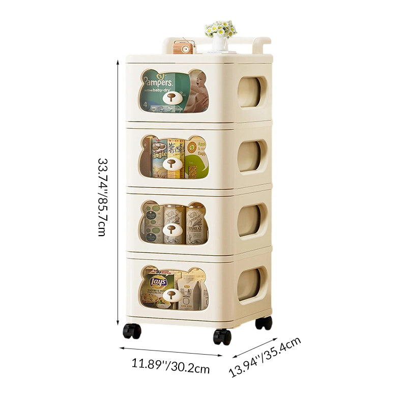 Contemporary Creative PP Movable Bear Square Storage Cabinet 2/3/4/5/6-Cabinets For Living Room
