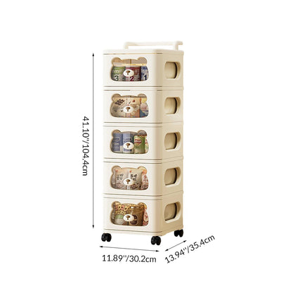 Contemporary Creative PP Movable Bear Square Storage Cabinet 2/3/4/5/6-Cabinets For Living Room