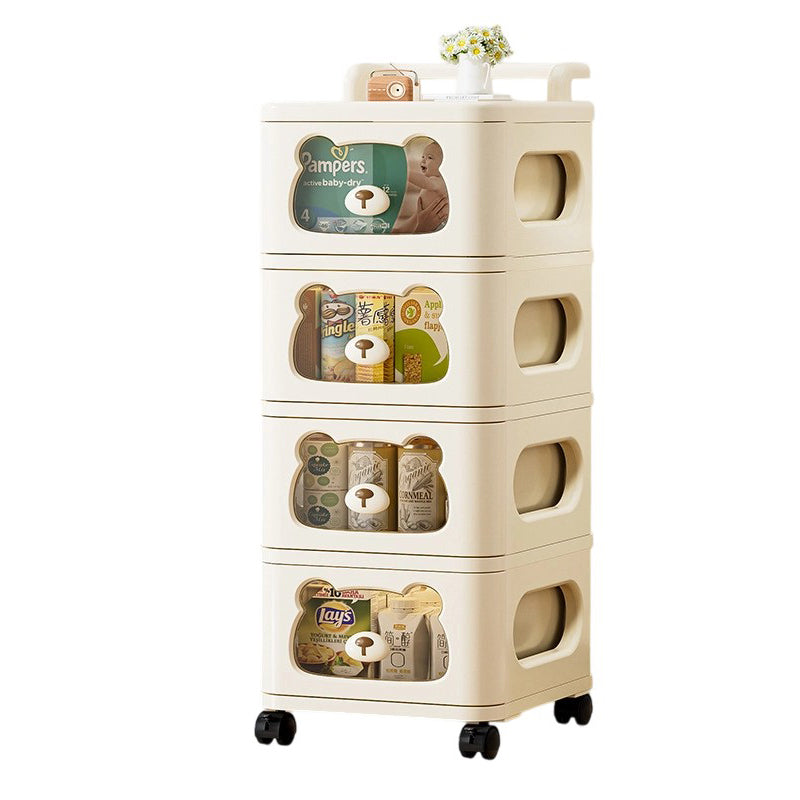 Contemporary Creative PP Movable Bear Square Storage Cabinet 2/3/4/5/6-Cabinets For Living Room