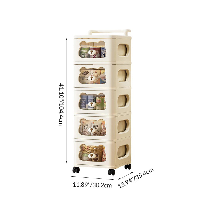 Contemporary Creative PP Movable Bear Square Storage Cabinet 2/3/4/5/6-Cabinets For Living Room