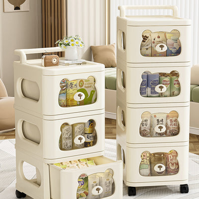 Contemporary Creative PP Movable Bear Square Storage Cabinet 2/3/4/5/6-Cabinets For Living Room