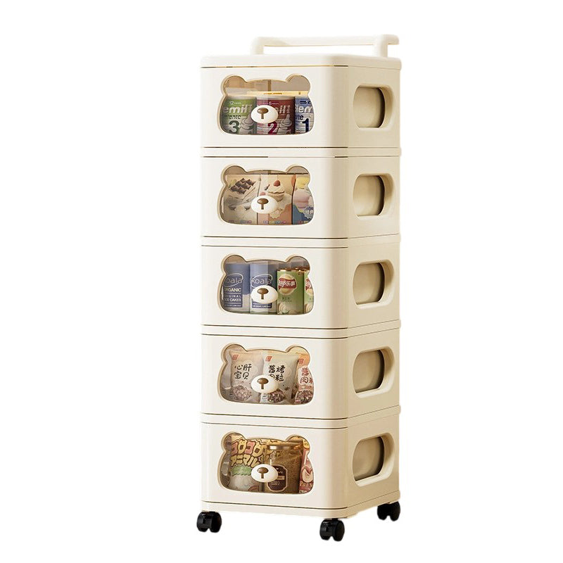 Contemporary Creative PP Movable Bear Square Storage Cabinet 2/3/4/5/6-Cabinets For Living Room