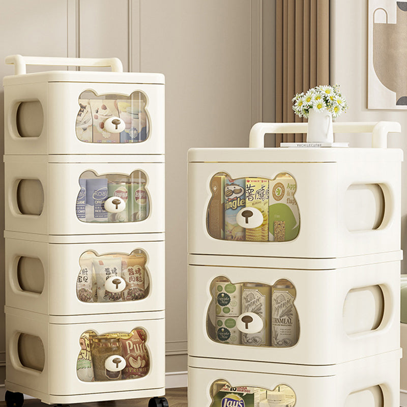 Contemporary Creative PP Movable Bear Square Storage Cabinet 2/3/4/5/6-Cabinets For Living Room