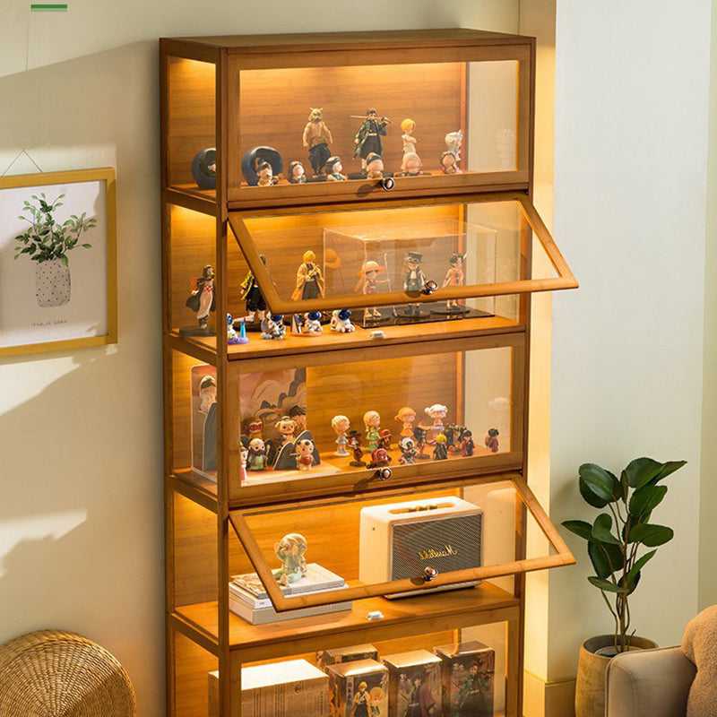 Traditionelles chinesisches Bambus-Acryl-Rechteckregal 4/5-stufig für das Wohnzimmer 