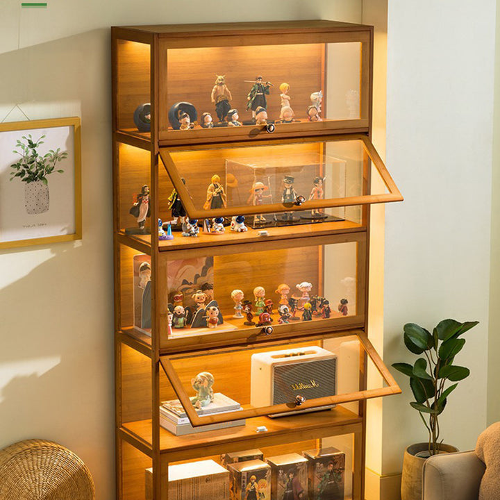 Traditionelles chinesisches Bambus-Acryl-Rechteckregal 4/5-stufig für das Wohnzimmer 