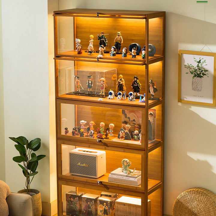 Traditionelles chinesisches Bambus-Acryl-Rechteckregal 4/5-stufig für das Wohnzimmer 