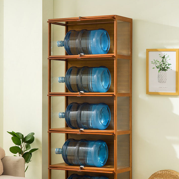 Traditionelles chinesisches Bambus-Acryl-Rechteckregal 4/5-stufig für das Wohnzimmer 