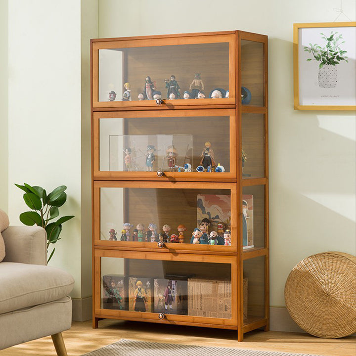 Traditionelles chinesisches Bambus-Acryl-Rechteckregal 4/5-stufig für das Wohnzimmer 