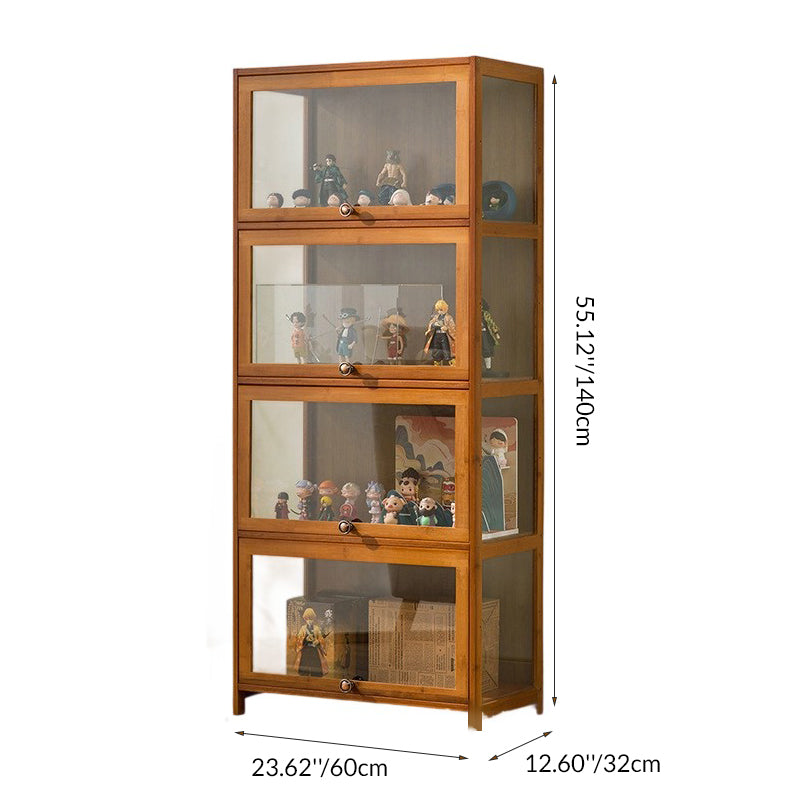 Traditionelles chinesisches Bambus-Acryl-Rechteckregal 4/5-stufig für das Wohnzimmer 