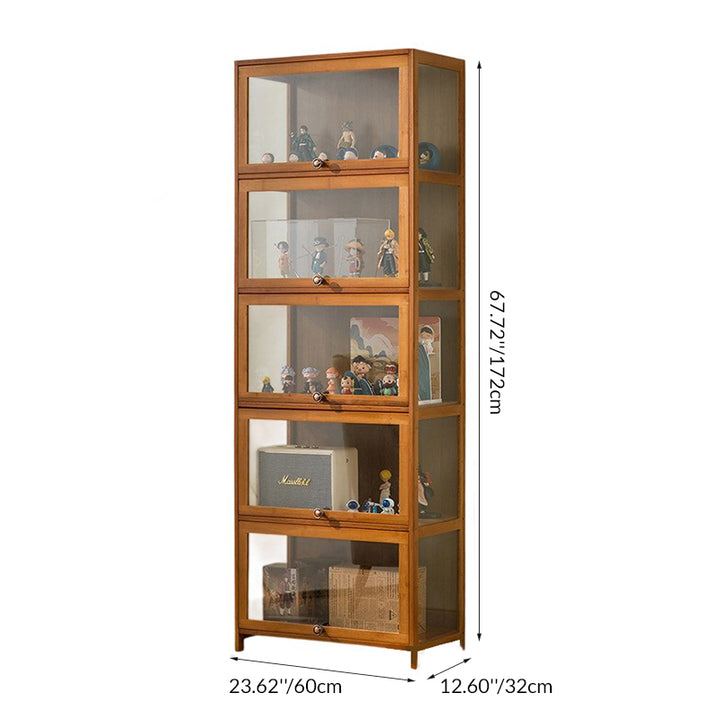 Traditionelles chinesisches Bambus-Acryl-Rechteckregal 4/5-stufig für das Wohnzimmer 