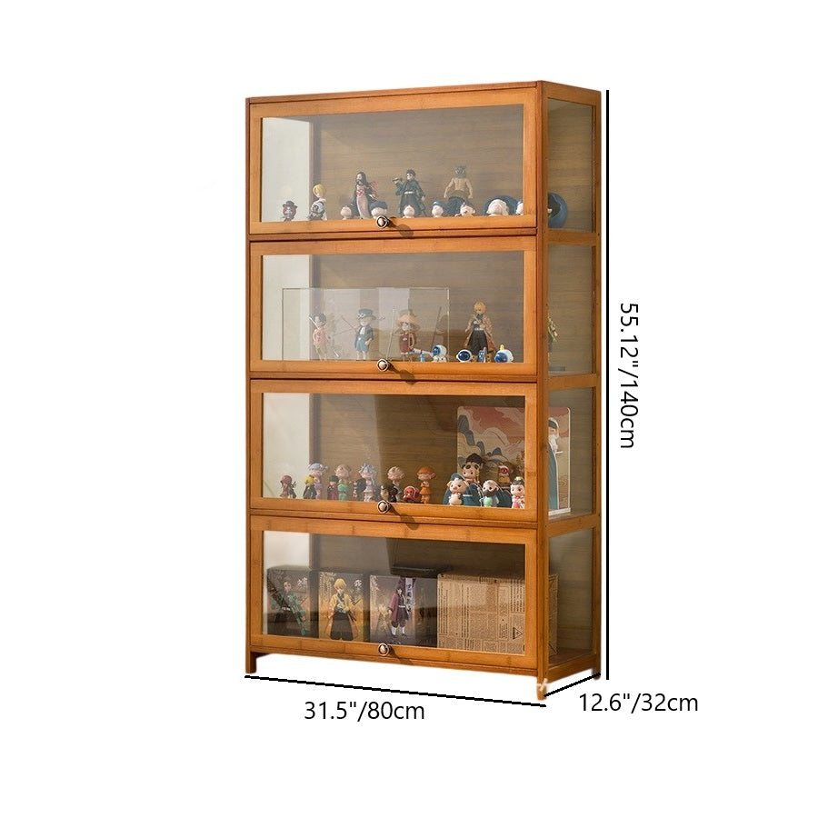 Traditionelles chinesisches Bambus-Acryl-Rechteckregal 4/5-stufig für das Wohnzimmer 