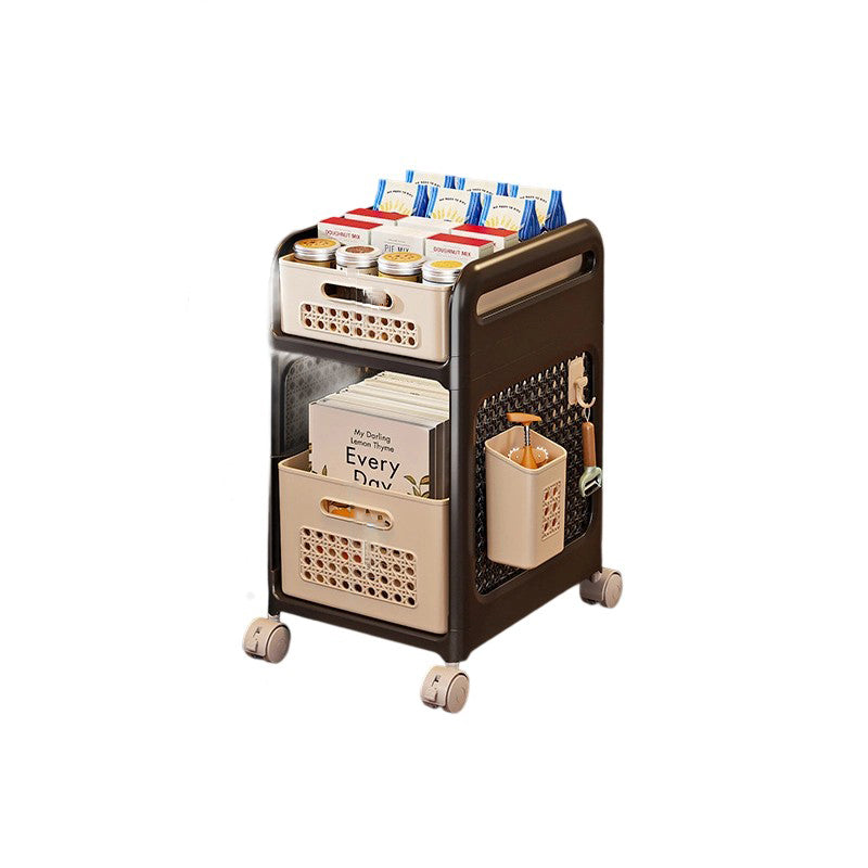 Étagère de rangement mobile rectangulaire creuse en plastique minimaliste moderne à 2/3 niveaux pour salon 