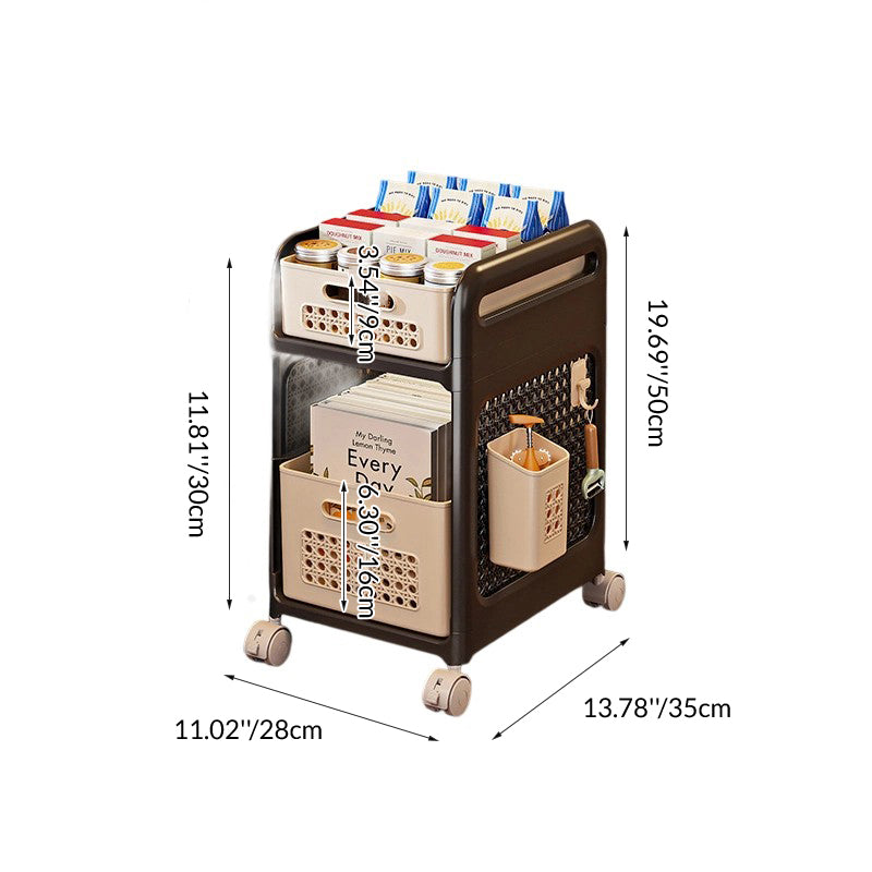 Étagère de rangement mobile rectangulaire creuse en plastique minimaliste moderne à 2/3 niveaux pour salon 