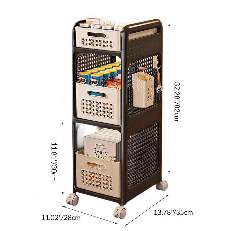 Étagère de rangement mobile rectangulaire creuse en plastique minimaliste moderne à 2/3 niveaux pour salon 
