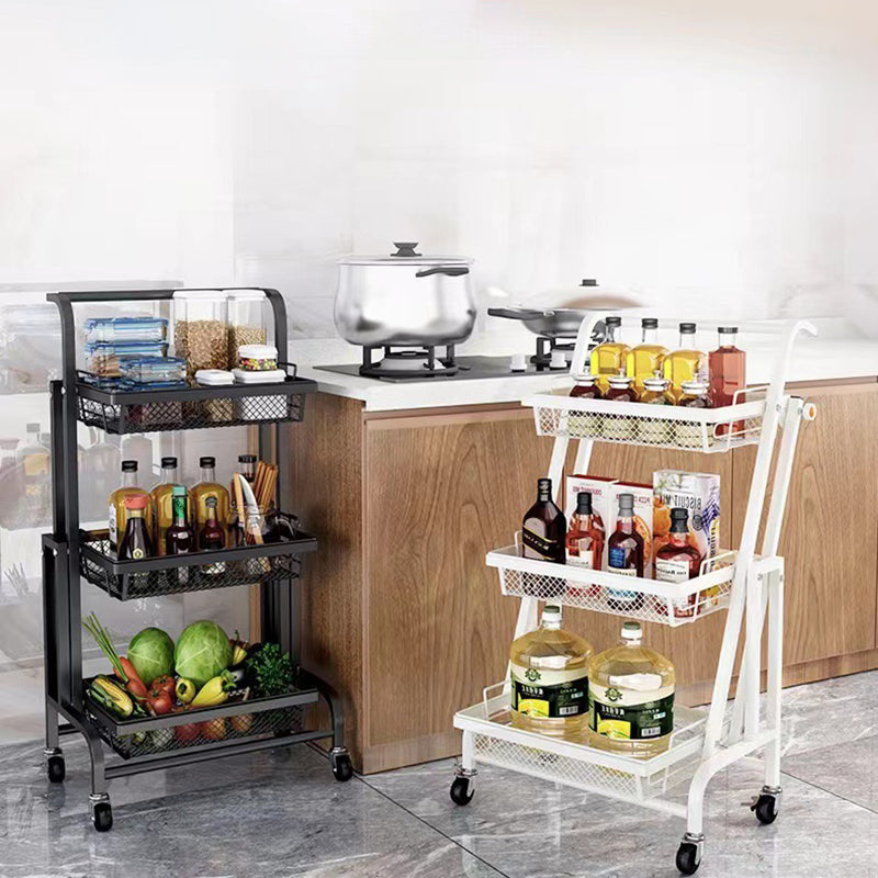 Étagère de rangement mobile carrée courbée à 3 niveaux en acier au carbone, style minimaliste moderne, pour salon 