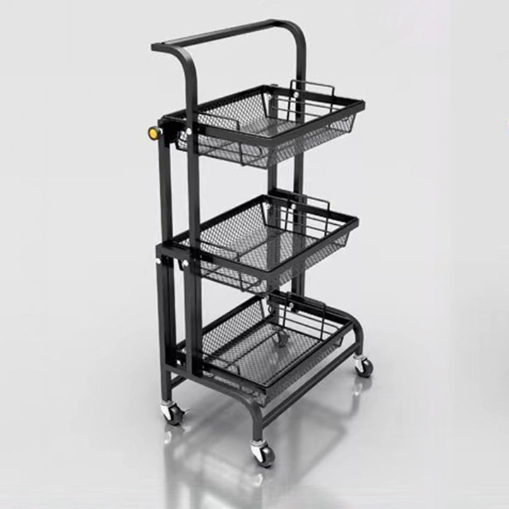 Étagère de rangement mobile carrée courbée à 3 niveaux en acier au carbone, style minimaliste moderne, pour salon 