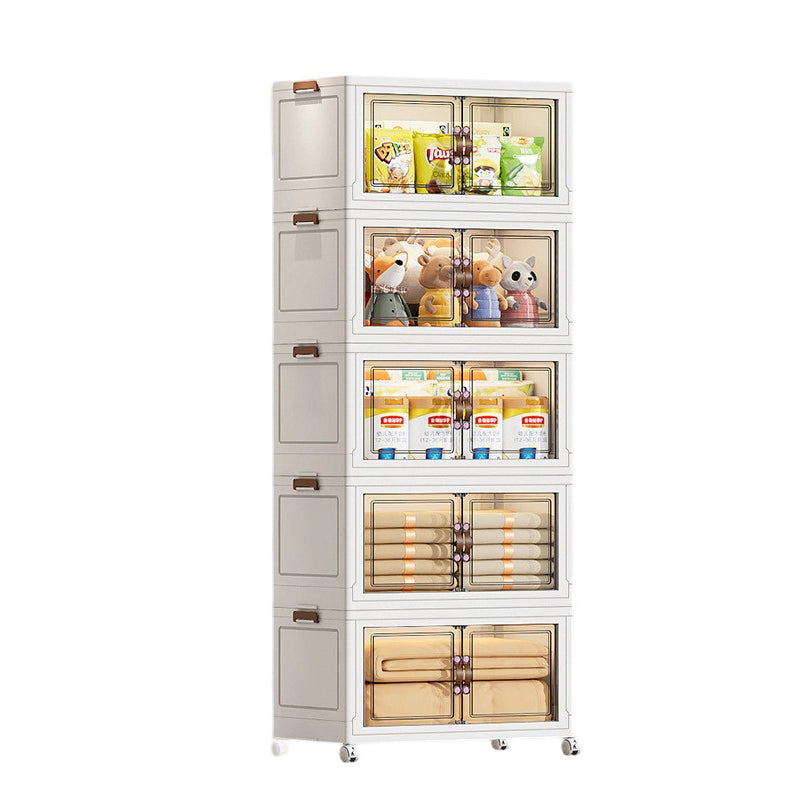 Contemporary Creative PP TPR Textured Square Storage Cabinets 5-Cabinets For Living Room