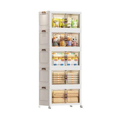 Contemporary Creative PP TPR Textured Square Storage Cabinets 5-Cabinets For Living Room