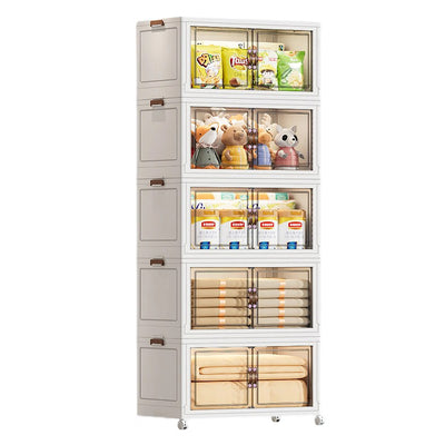 Contemporary Creative PP TPR Textured Square Storage Cabinets 5-Cabinets For Living Room
