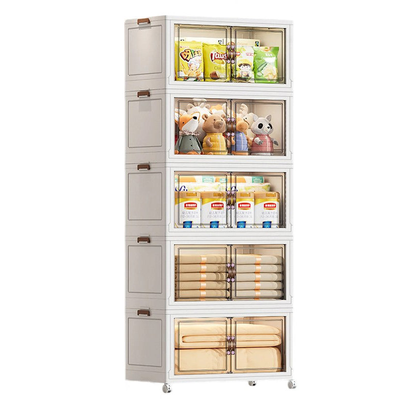 Contemporary Creative PP TPR Textured Square Storage Cabinets 5-Cabinets For Living Room