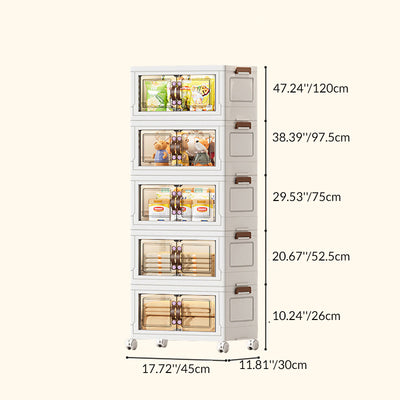 Contemporary Creative PP TPR Textured Square Storage Cabinets 5-Cabinets For Living Room