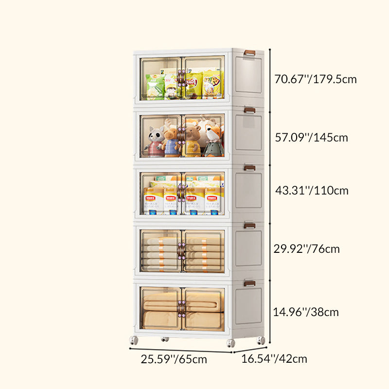 Contemporary Creative PP TPR Textured Square Storage Cabinets 5-Cabinets For Living Room