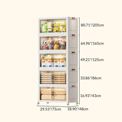 Contemporary Creative PP TPR Textured Square Storage Cabinets 5-Cabinets For Living Room
