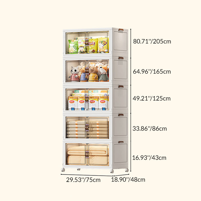 Contemporary Creative PP TPR Textured Square Storage Cabinets 5-Cabinets For Living Room