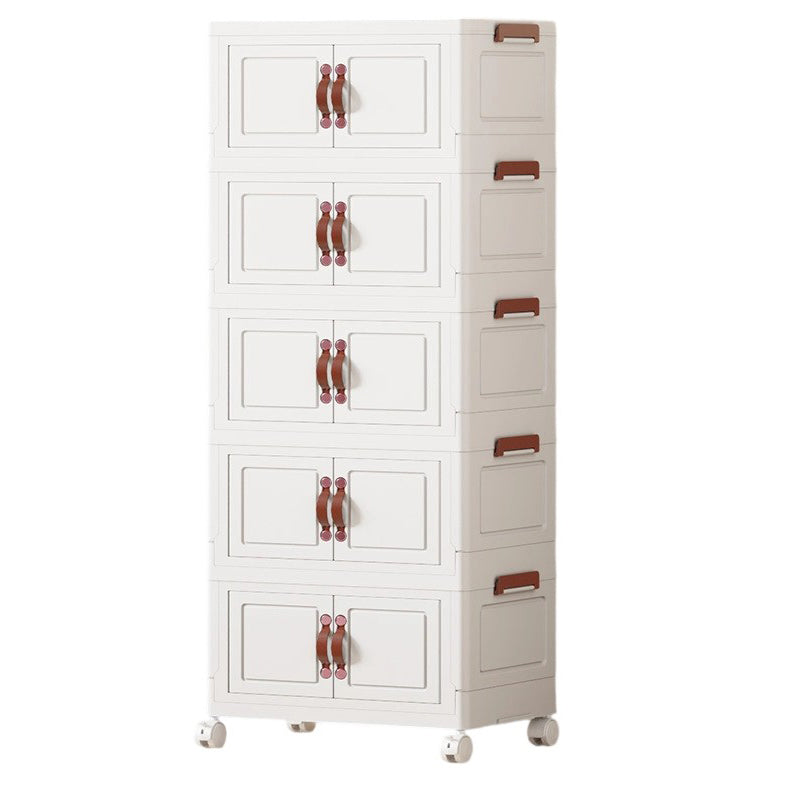 Contemporary Creative PP TPR Textured Square Storage Cabinets 5-Cabinets For Living Room