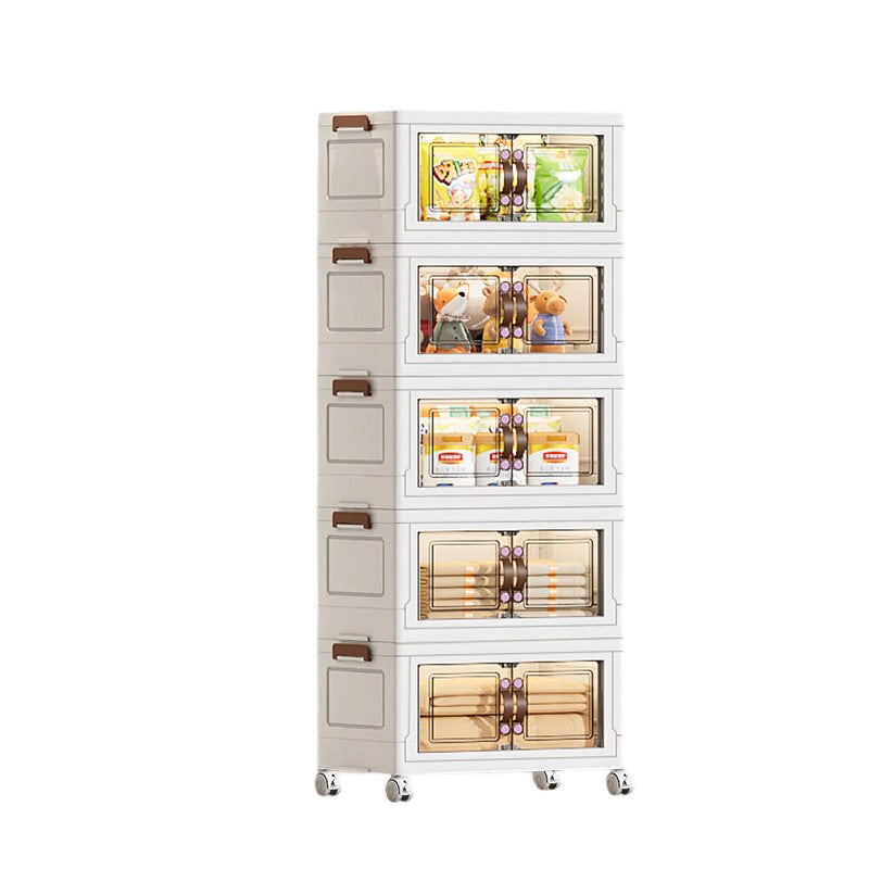 Contemporary Creative PP TPR Textured Square Storage Cabinets 5-Cabinets For Living Room