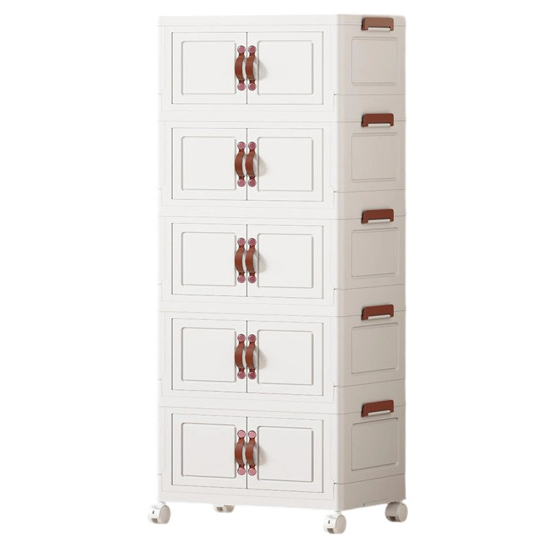 Contemporary Creative PP TPR Textured Square Storage Cabinets 5-Cabinets For Living Room