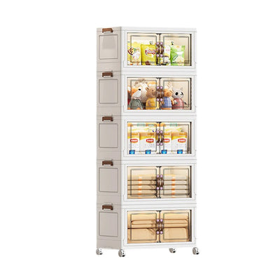 Contemporary Creative PP TPR Textured Square Storage Cabinets 5-Cabinets For Living Room