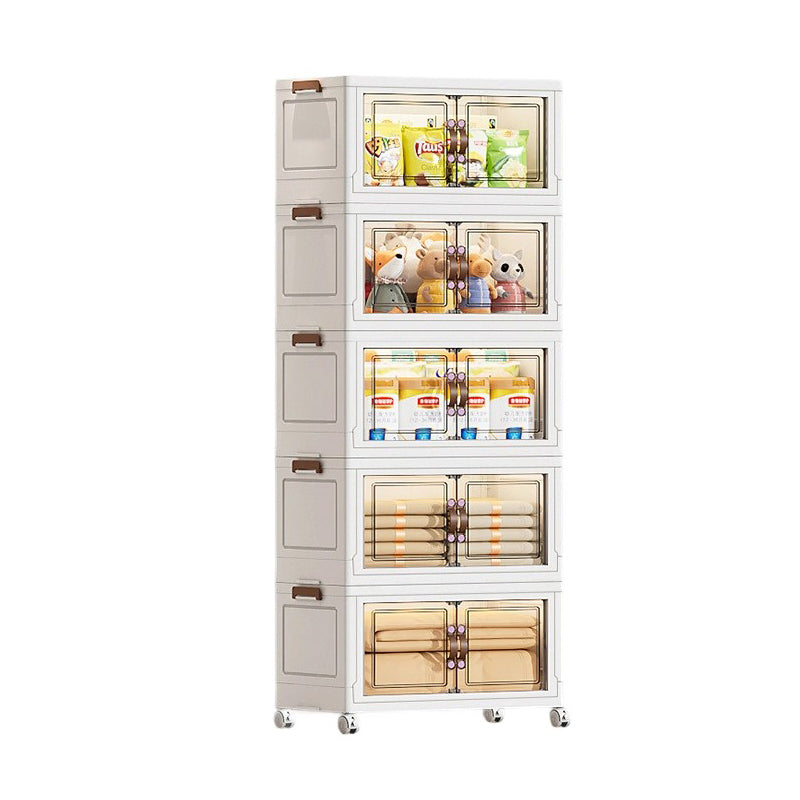 Contemporary Creative PP TPR Textured Square Storage Cabinets 5-Cabinets For Living Room