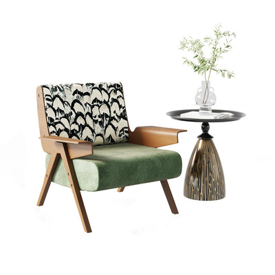 Traditional French Metal Round Conical End Table With 1-Tier For Living Room