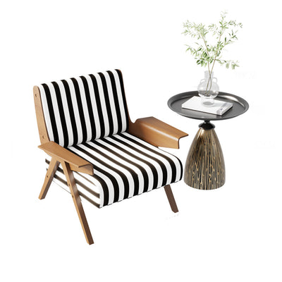 Traditional French Metal Round Conical End Table With 1-Tier For Living Room
