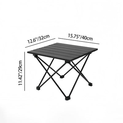 Modern Minimalist Carbon Steel Aluminum Foldable Square Side Table For Outdoor